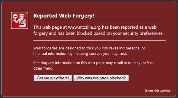 Phishing and Malware Warnings - Jenis-jenis browser error