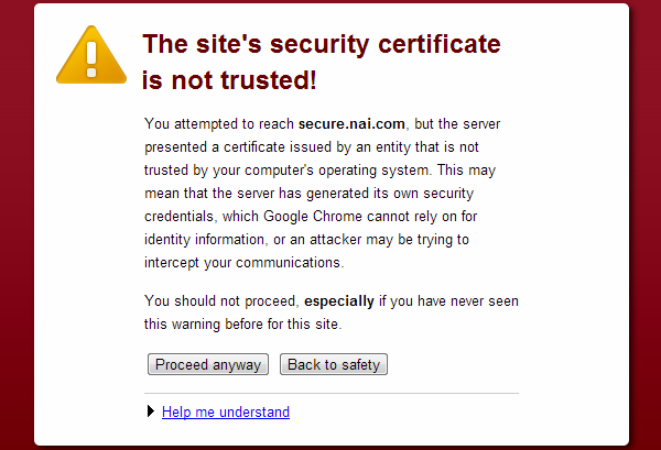 Certificate Error - Jenis-jenis browser error